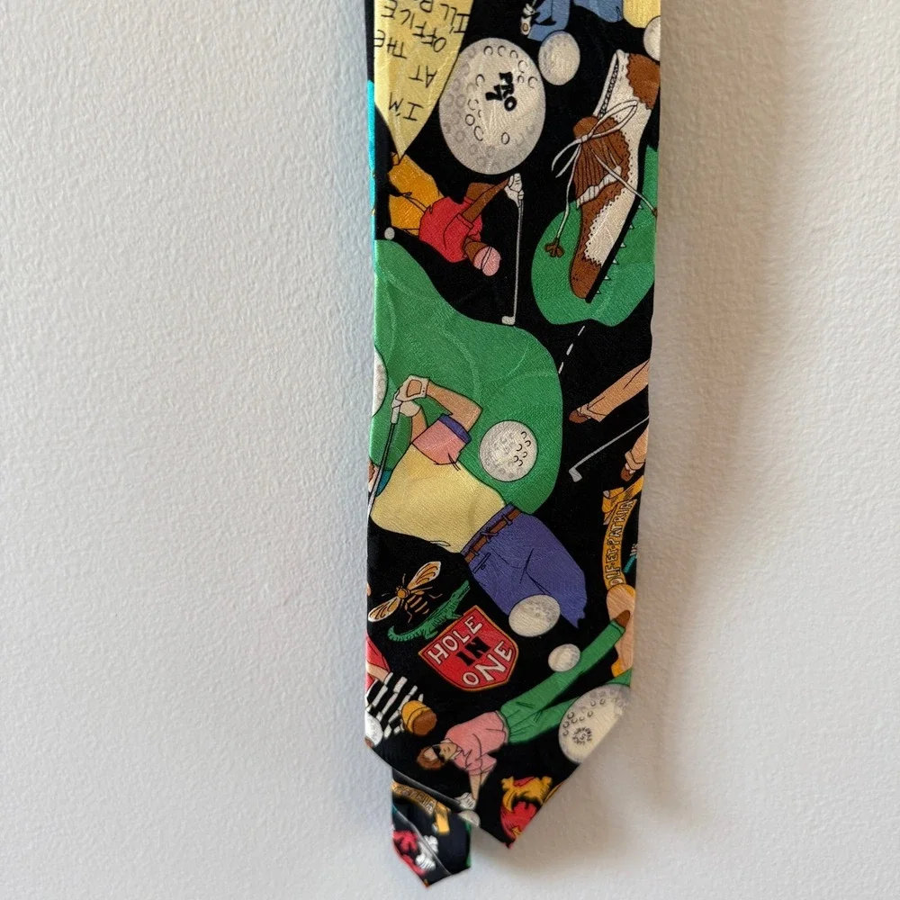 ⛳️ Nicole Miller 90s 100% Silk Golf Tie ⛳️
